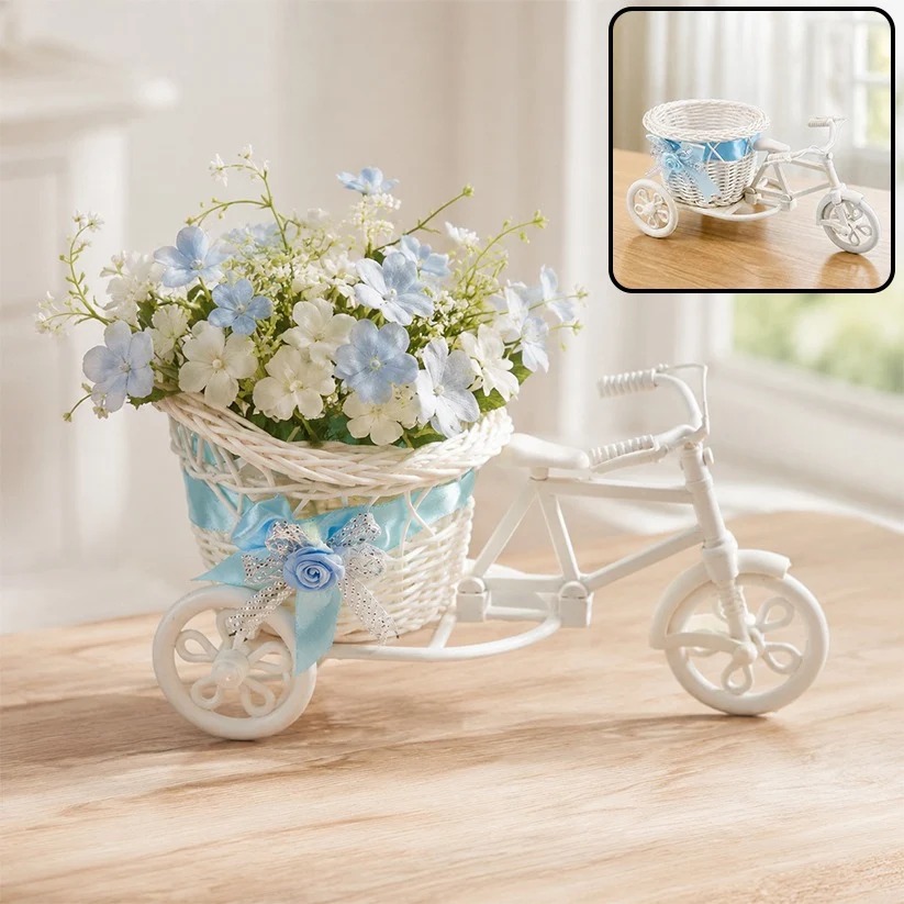 Bicycle Flower Pot Stand – Unique Plastic Home Decor Accent