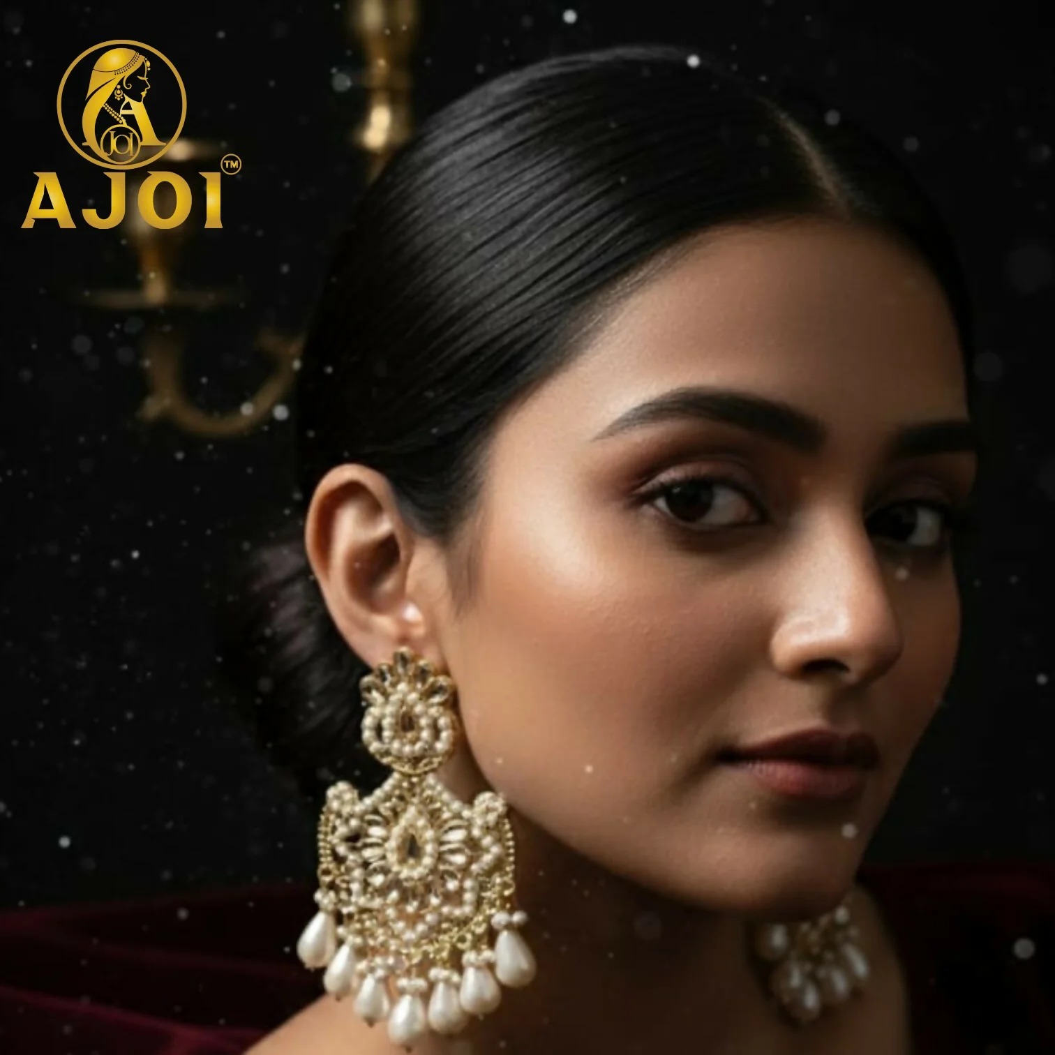 Pearl Chandbali Earrings – Elegant Traditional Festive Jewelry