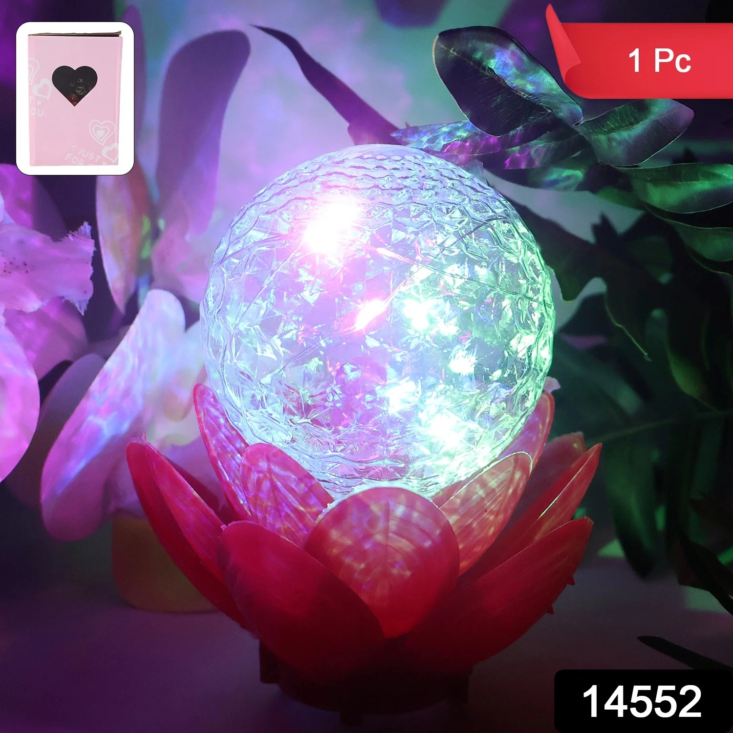Crystal Ball Lotus LED Decorative Light – Color Changing Ambient Lamp