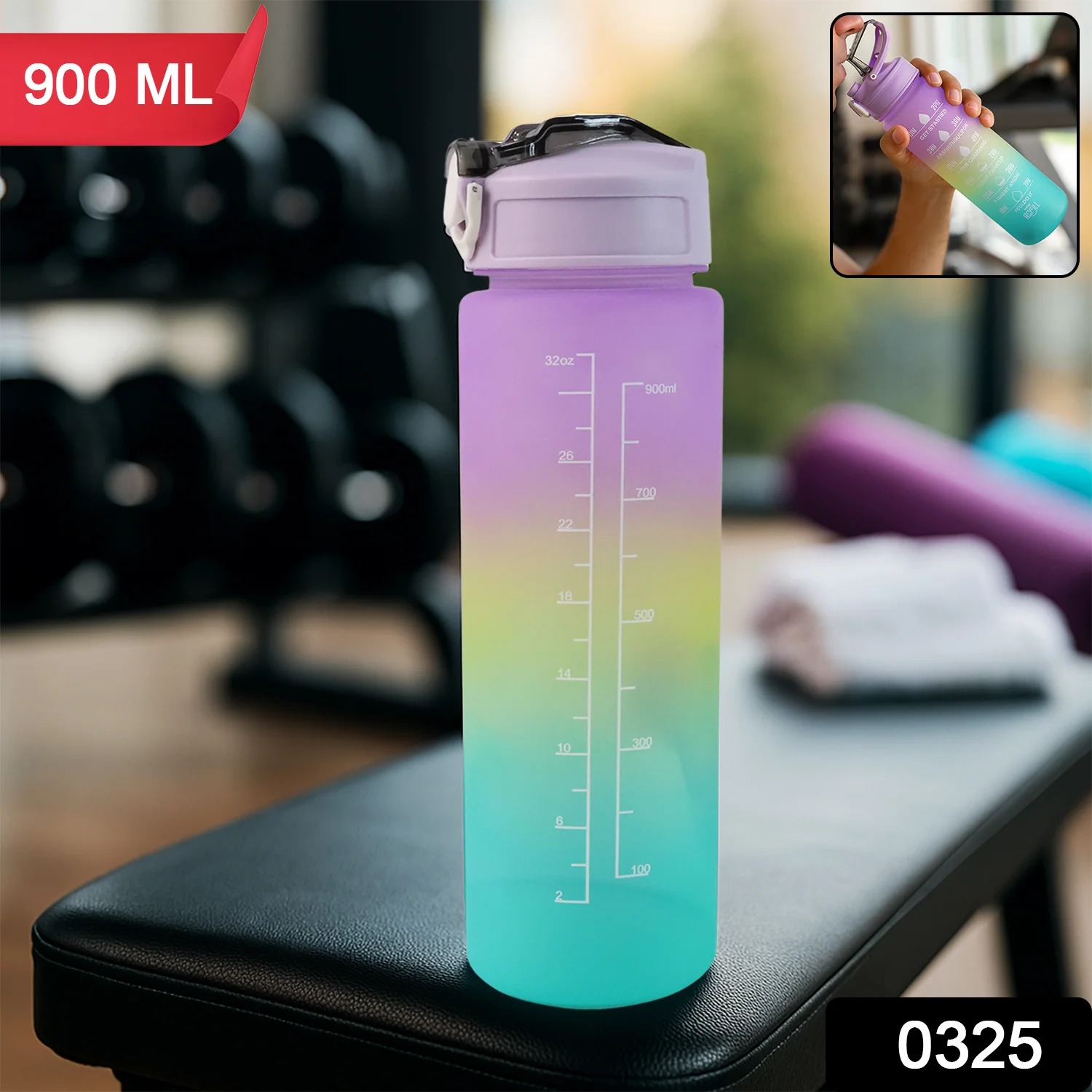 Motivational Water Bottle with Straw & Time Marker | Hydrozilla
